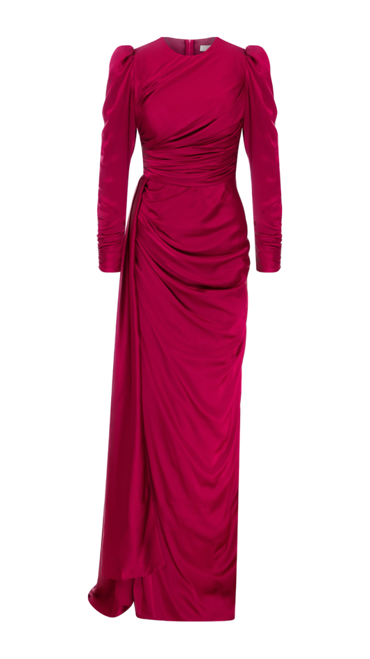 Eternal Grace: Full Mold Silk Satin Dress with Extended Back